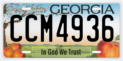 GA license plate CCM4936