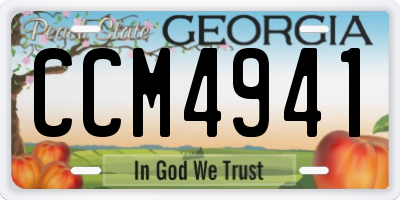 GA license plate CCM4941