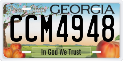 GA license plate CCM4948