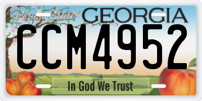 GA license plate CCM4952