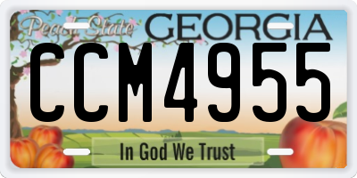 GA license plate CCM4955