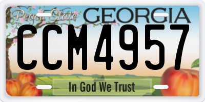GA license plate CCM4957