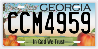 GA license plate CCM4959