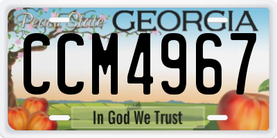 GA license plate CCM4967