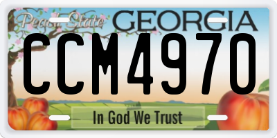 GA license plate CCM4970