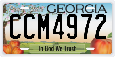 GA license plate CCM4972