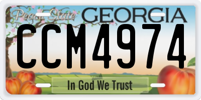 GA license plate CCM4974