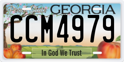 GA license plate CCM4979