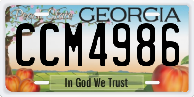 GA license plate CCM4986