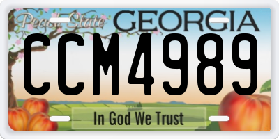 GA license plate CCM4989