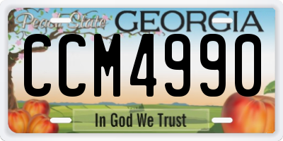 GA license plate CCM4990