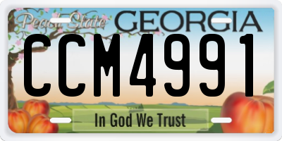 GA license plate CCM4991