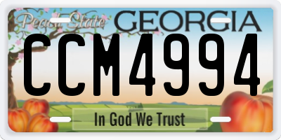 GA license plate CCM4994