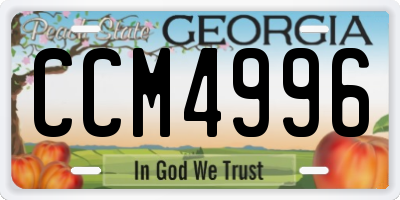 GA license plate CCM4996