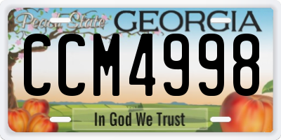 GA license plate CCM4998