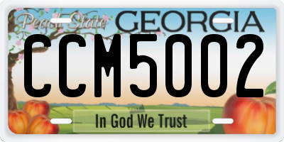 GA license plate CCM5002