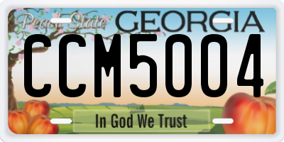 GA license plate CCM5004