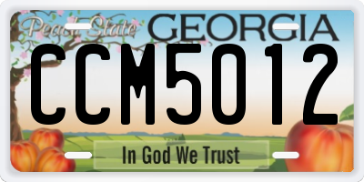 GA license plate CCM5012
