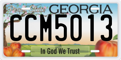 GA license plate CCM5013