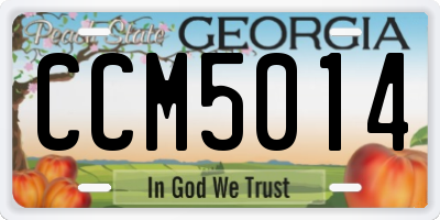 GA license plate CCM5014