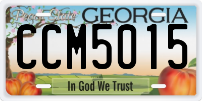 GA license plate CCM5015