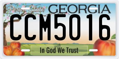 GA license plate CCM5016