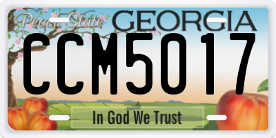 GA license plate CCM5017