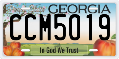 GA license plate CCM5019