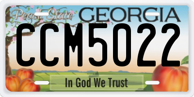 GA license plate CCM5022