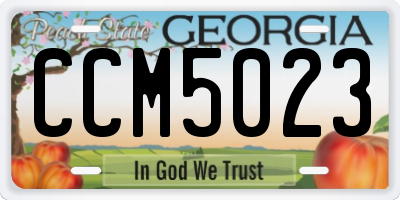 GA license plate CCM5023