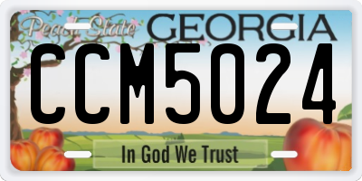 GA license plate CCM5024