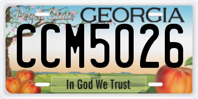 GA license plate CCM5026