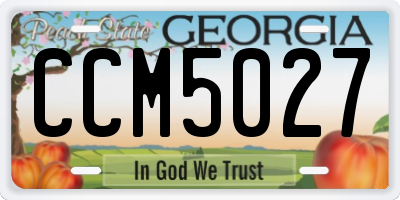 GA license plate CCM5027