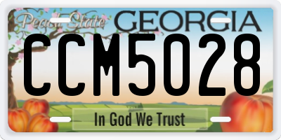 GA license plate CCM5028