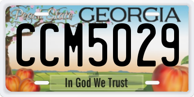 GA license plate CCM5029