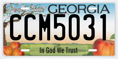 GA license plate CCM5031