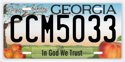 GA license plate CCM5033