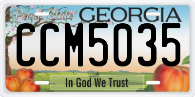 GA license plate CCM5035