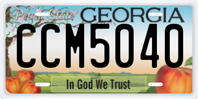 GA license plate CCM5040