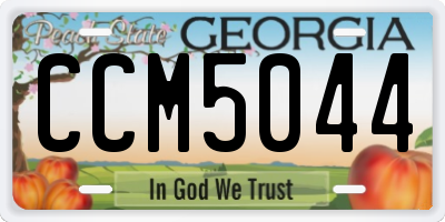 GA license plate CCM5044