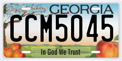 GA license plate CCM5045