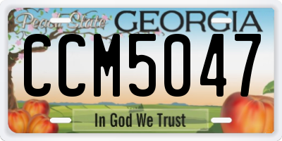 GA license plate CCM5047