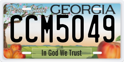 GA license plate CCM5049
