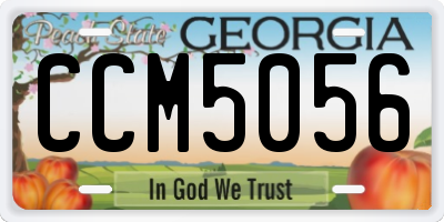 GA license plate CCM5056