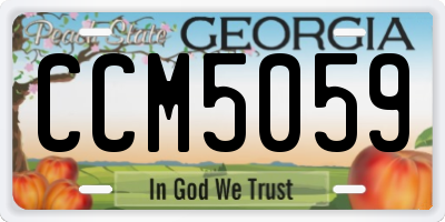 GA license plate CCM5059