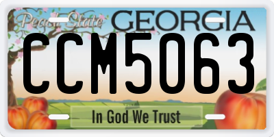 GA license plate CCM5063