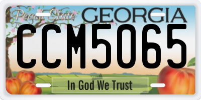 GA license plate CCM5065