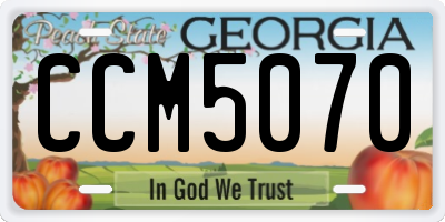 GA license plate CCM5070