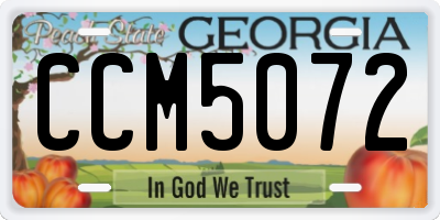 GA license plate CCM5072