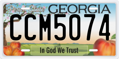 GA license plate CCM5074